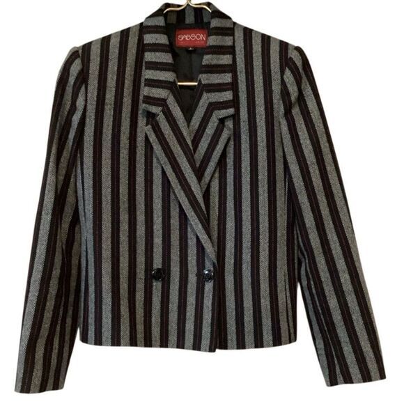 SASSON Jackets & Blazers - Vintage SASSON Blazer Wool Blend Striped Size 6